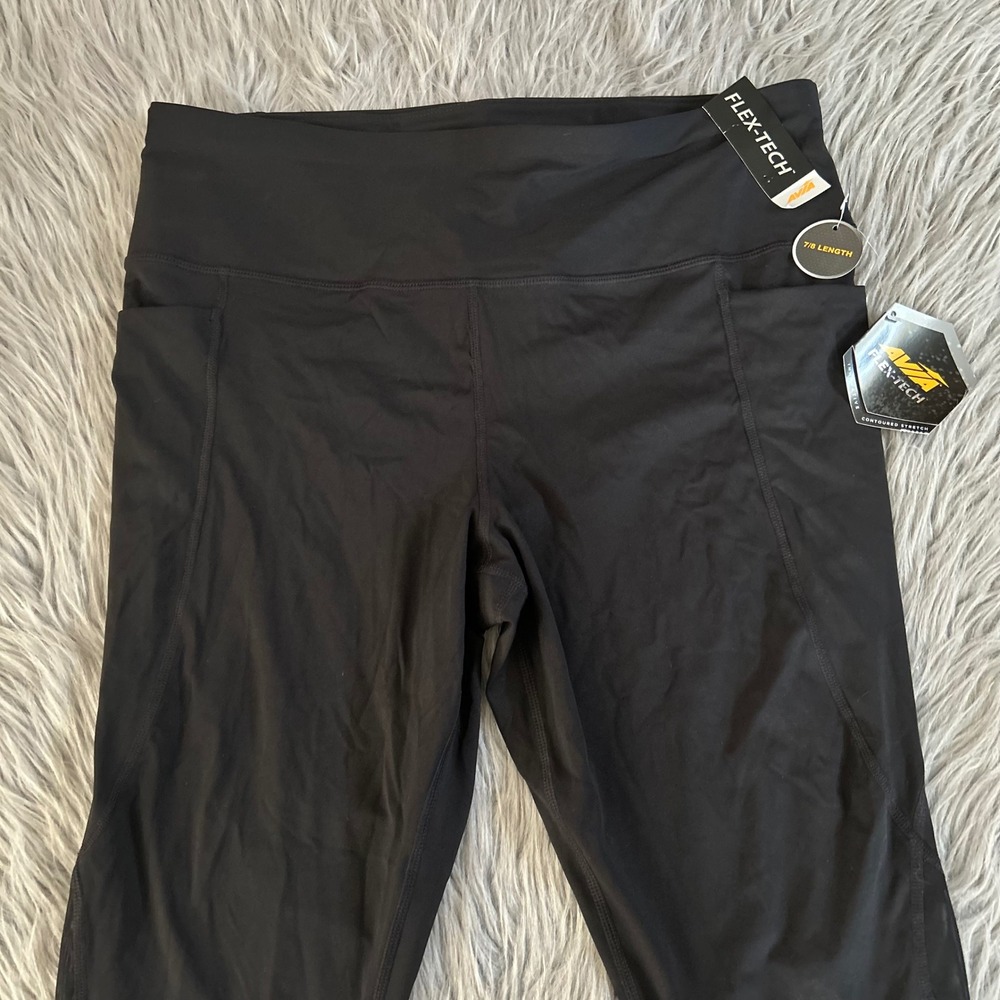 Avia Flex-Tech 7/8 Length Legging Womens Size XL (16/18) Black High Compression - Picture 2 of 5